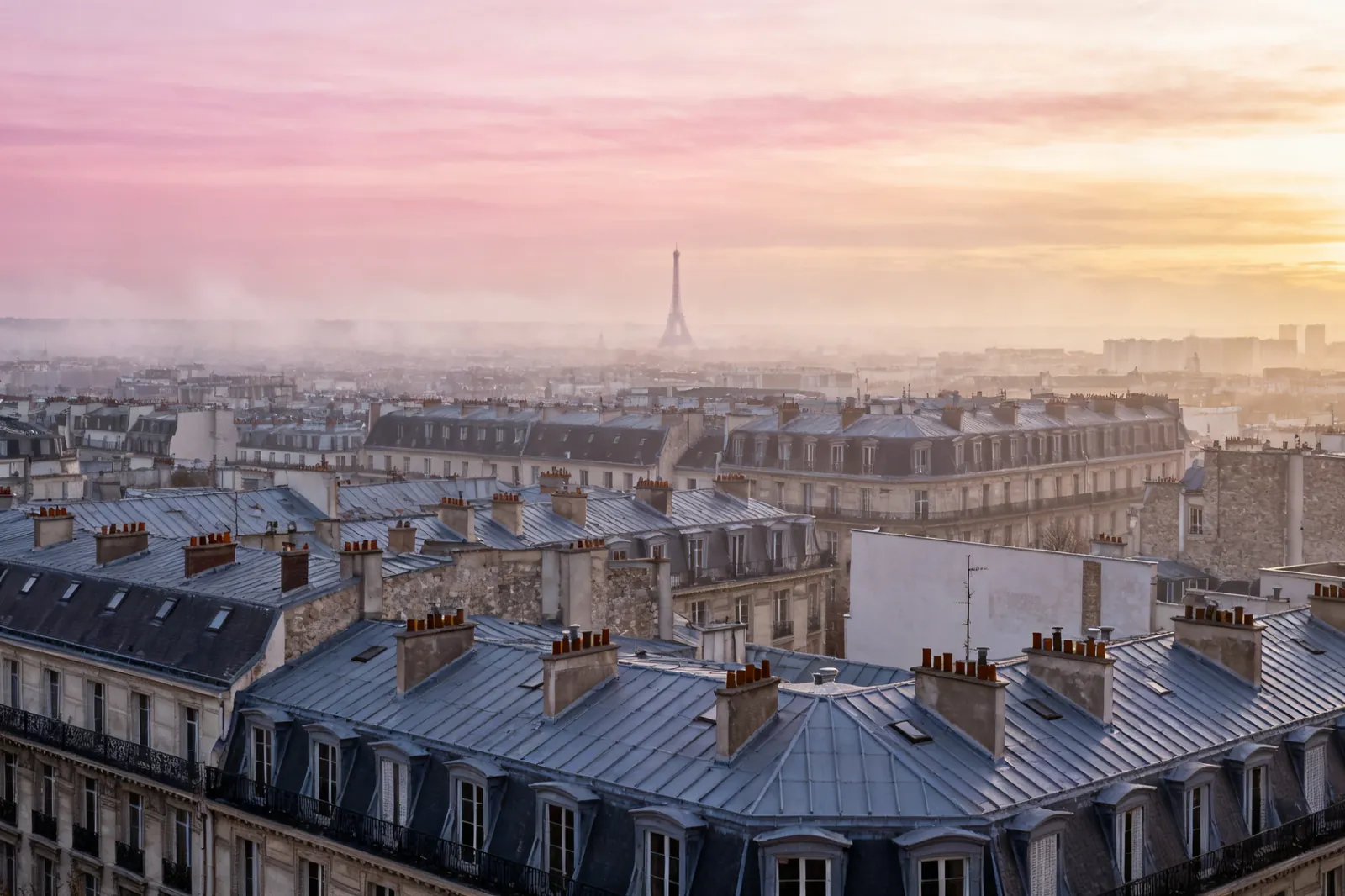 Toits de Paris à l'aube